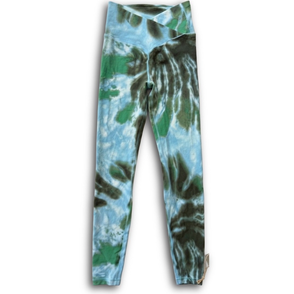 OFFLINE by Aerie Real Me Crossover High Waisted Tie Dye Leggings Blue Green XS